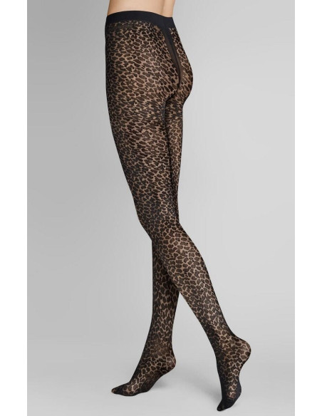 Collant Leopard Sauvage Hudson noir