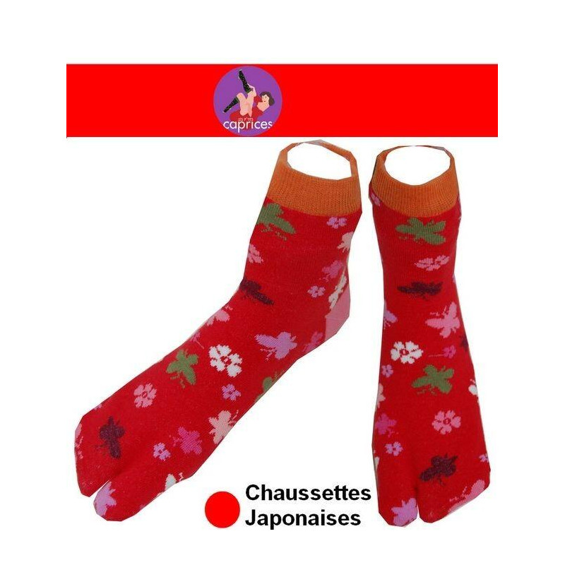 Chaussettes Japonaise Femme fleurs et trefles