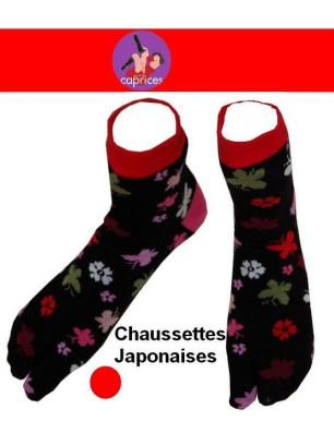 Chaussettes Japonaise Femme fleurs et trefles
