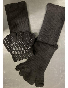 Chaussettes 5 Doigts cotes Noires love Yoga 2