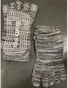 Chaussettes 5 Doigts Yoga Gris Anti dérapant