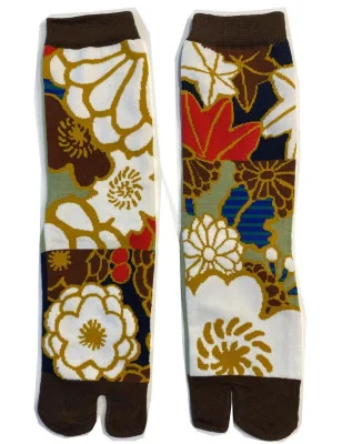 Chaussettes Japonaises coton bouquet Fleurs d'Automne