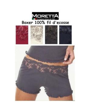Boxer Fil d'ecosse et dentelle Moretta