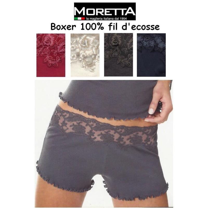 Boxer Fil d'ecosse et dentelle Moretta