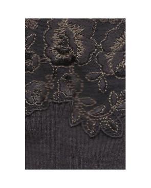  Boxer Fil d'ecosse et dentelle Moretta marron
