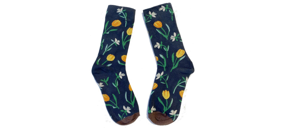 Chaussettes Tulipes Fleuries Les Petits Caprices vert profond