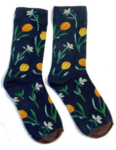 Chaussettes Tulipes Fleuries Les Petits Caprices vert profond 2