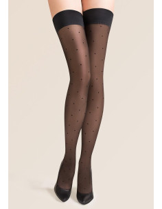 Bas Up Plumetis Gabriella noir à petits pois