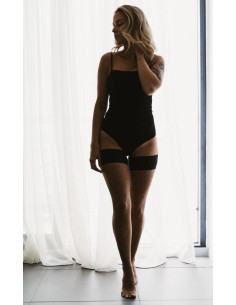 Bas Up Plumetis Gabriella noir à petits pois 2