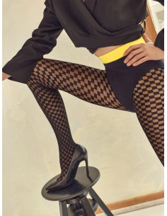 Collant à Carreaux tendance noir