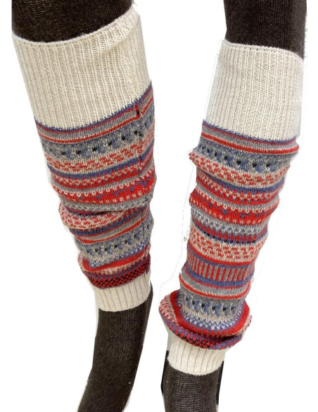 Guêtres-Laine-Patchwork-Ethnique-ivoire