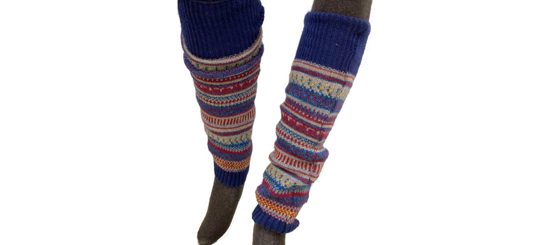 Guêtres-laine-acrylique-norvégienne-tendance-bleu-ethnique