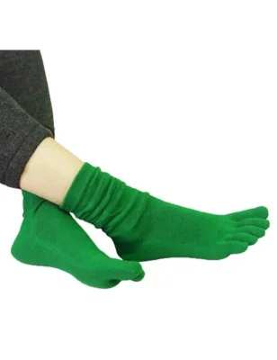 Chaussettes 5 doigts unis vert tendance