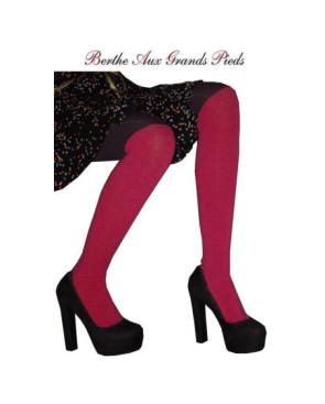  Collant laine et Cachemire Berthe aux grands Pieds Fushia Violet assis