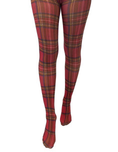 Collant-pamela-mann-imprimé-tartan-rouge