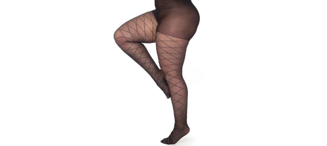 Collant Pamela Mann Losanges Argyles Lurex base noire