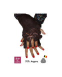 Mitaines Mohair tréfles strass  marron Ariane Lespire