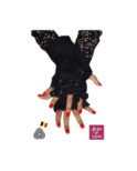 Mitaines Mohair tréfles strass  Noires Ariane Lespire