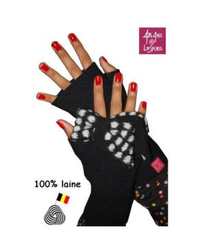 Mitaines noeud  Papillon Noire Ariane Lespire laine bouilie