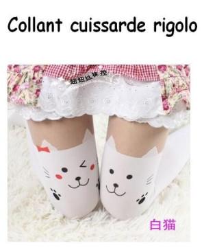 Collant cuissarde Chat Manga