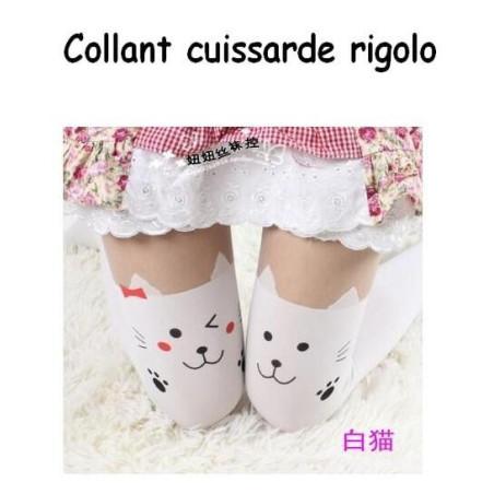 Collant cuissarde Chat Manga