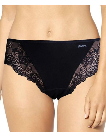 Lot De 2 slip coton et dentelle Janira gamme essentiel du quotidien