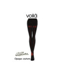 Collant noir opaque couture rouge Voilà
