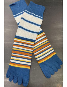 chaussettes-5-doigts-multi-rayures-bleu-coton-les-petits-caprices-pieds 2