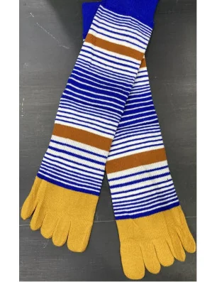 chaussettes-5-doigts-multi-rayures-bleu-moutarde-coton-les-petits-caprices-détail