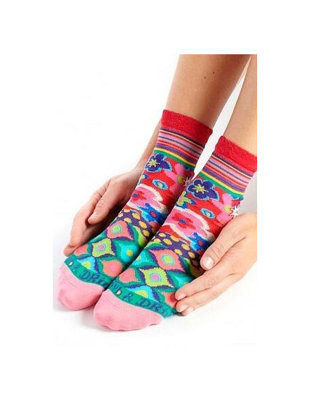 chaussette-dub-et-drino-coton-drin614-aveolat-effet-patchwork-pois-fleur-plat