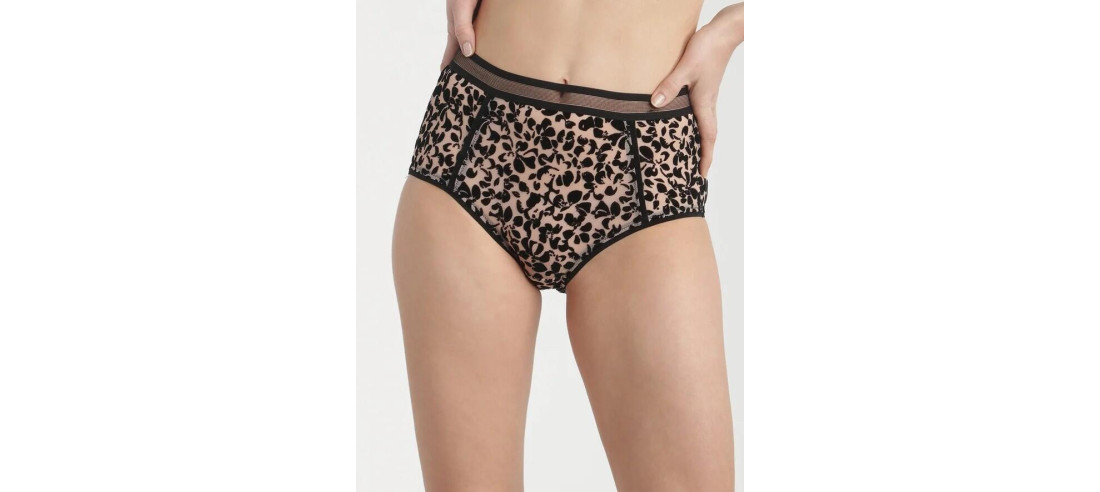 Dim-culotte--fleur-flocké-generous-effet-léopard