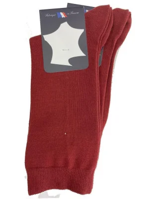 Lot-2-paire-chaussettes-coton-Perrin-rouge-Empire-détail
