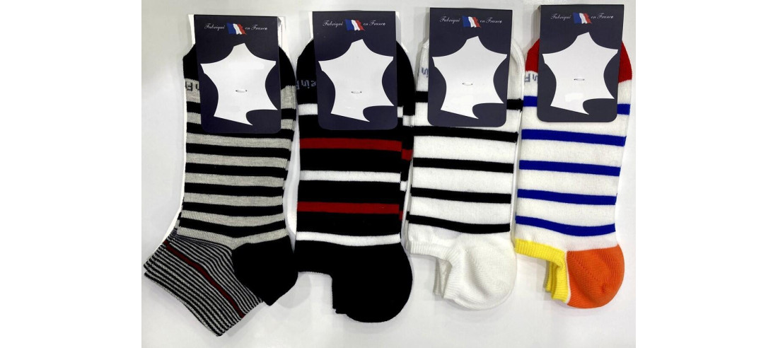 Assortiment-de-4-paires-Socquette-fil-d-ecosse-Perrin-Homme-rayures-mariner-a-plat