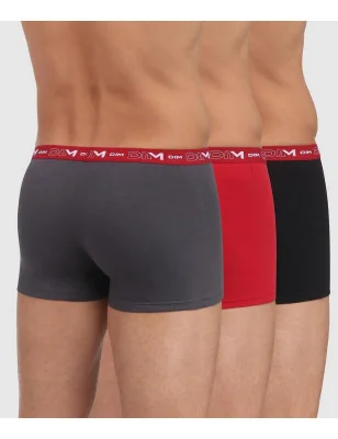 LOT-de-3-boxers-dim-coton-stretch-noir-rouge-antracithe-dos