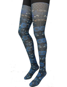 Collant-opaque-imprimé-fleurs-de-lotus-verts 2