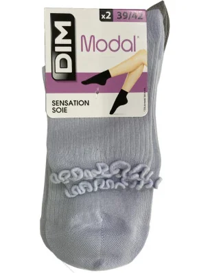 Lot-2-paires-de-chaussettes-dim-coton-modal-cotes-non-comprimant-gris-taupe