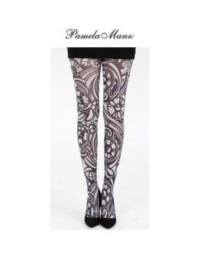Collant Varrick Psychédélique Blanc Pamela Mann