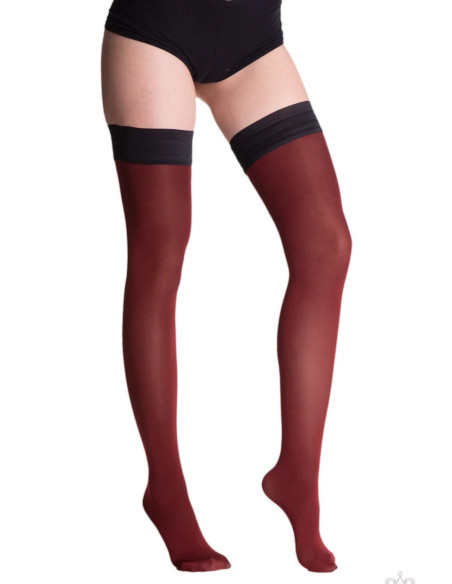 Trasparenze-Bas-autofixant-opaque-couture-Tarragon-bordeaux-avant