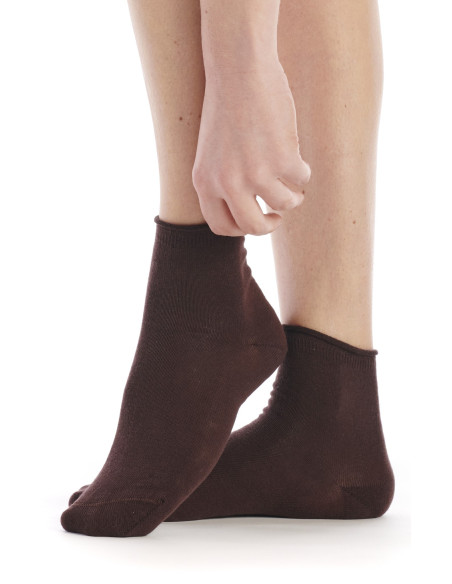 Chaussettes-roulé-fil-de-joie-coton-BIOSO01_marron