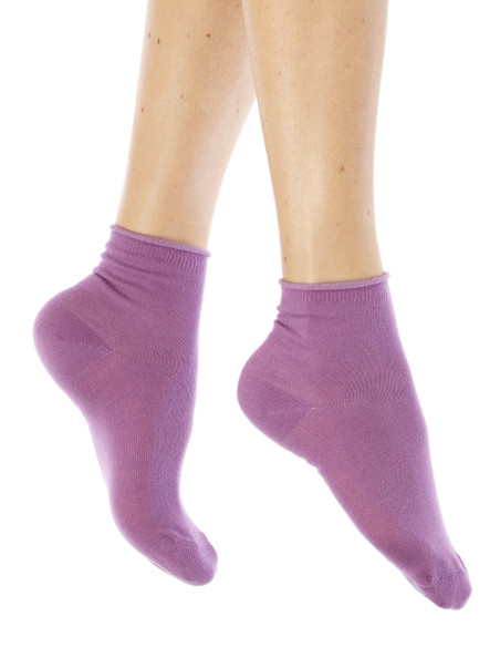 Chaussettes-roulé-fil-de-joie-coton-BIOSO01_parme