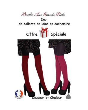 Duo de collants laine et cachemire Berthe au grands pieds