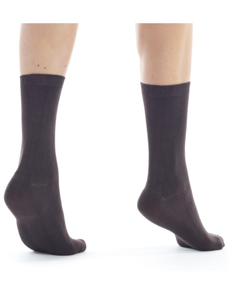 Chausettes-dub-bambou-femme-FEBAM01-marron