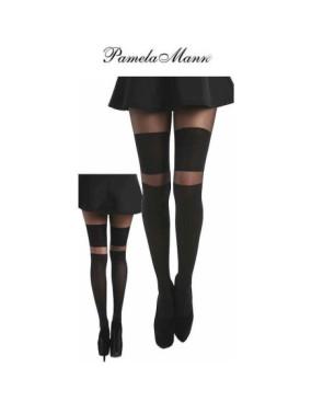 Collant Jarretiére à bandes Pamela Mann