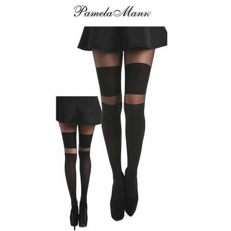 Collant Jarretiére à bandes Pamela Mann