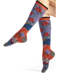 Mi-bas-dub-et-drino-carreaux-bouquet-fleuri-garden-DRIN641