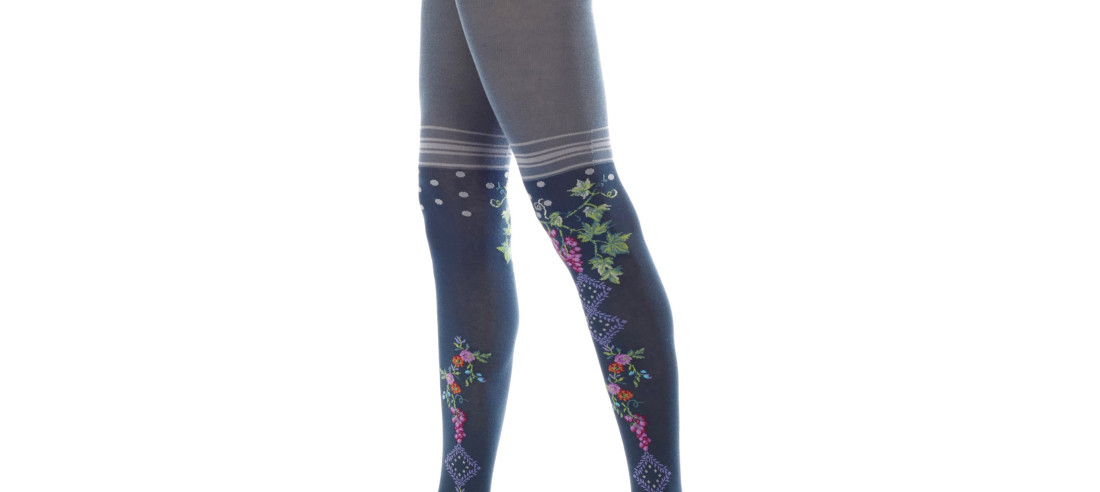 Collant-Fil-de-Joie-Coton-bacchu-raisin-fleuri-Fil0516-détail-motif