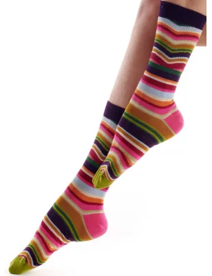 chaussettes-coton-rayures-multi-kaki-bordeaux-fil-de-joie-FILRA02