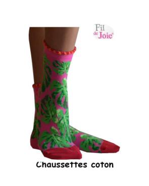 Chaussettes Fil de Joie Prairie roses