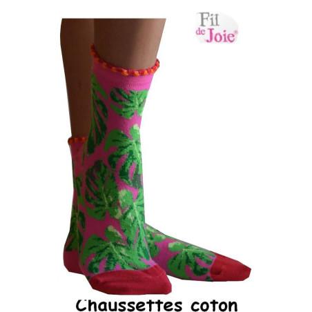 Chaussettes Fil de Joie Prairie roses