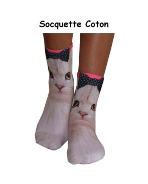 Chaussettes Chats Blancs Noeud Pap